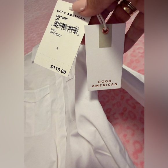 NWT Good American White Button-Up Shirt 
Evereve Women’s Size: 2 - Picture 8 of 12